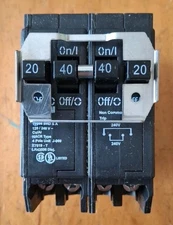 Eaton BQ220240 4 Pole Quad 20/40 Amp Circuit Breaker