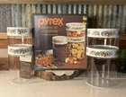 RARE NEW VINTAGE Pyrex Spice Of Life See N Store Glass Canister Set NEVER USED