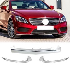 3x Stoßstange Spoilerlippe Zierleiste Vorne Links Rechts Für Mercedes W218 Chrom