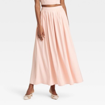 Women's Pleated A-Line Maxi Skirt - A New Day