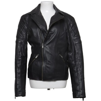Rochas, Bikerjacke, Herren, Größe: M, Schwarz, Leder/Polyester, Einfarbig #njS