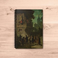 Carl Spitzweg Preliminary Study Art Spiral Ruled Notebook - Spanish Serenade