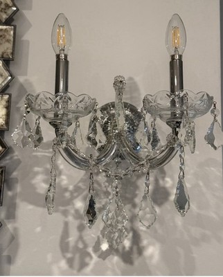 Crystal Wall Sconce Pair (2)