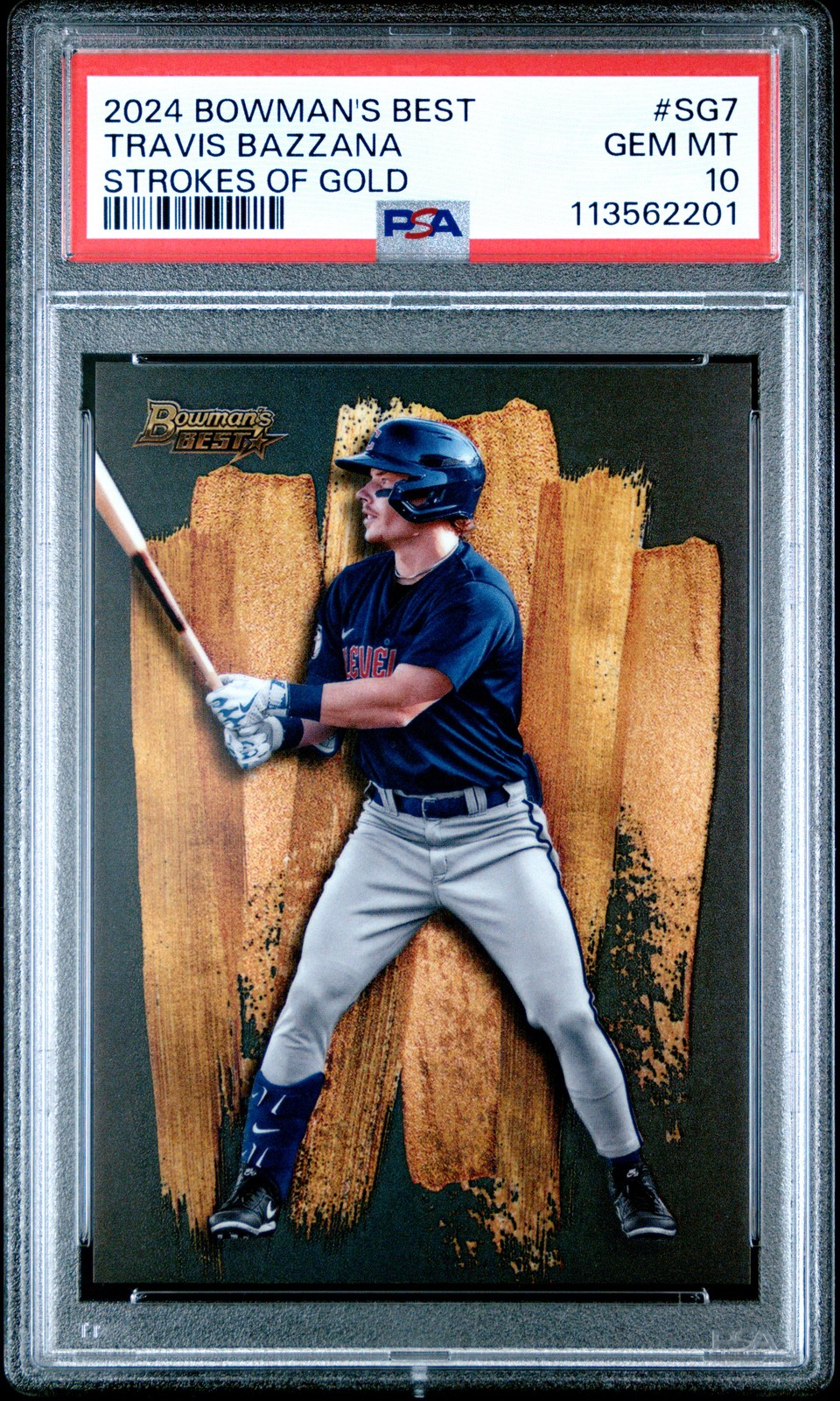 2024 BOWMAN'S BEST STROKES OF GOLD #SG7 TRAVIS BAZZANA PSA 10