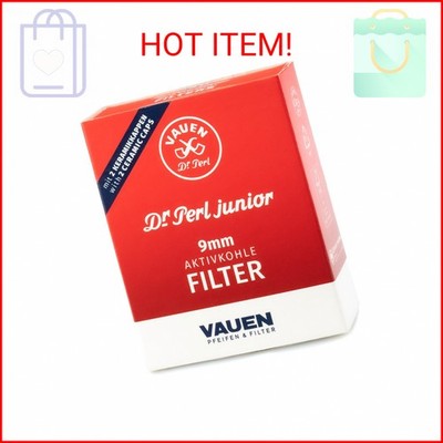 Vauen Dr. Perl Junior 9mm Pipe Filters - 40 Count - Activated Charcoal & Ceramic
