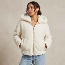 Womens Cozy Teddy Fleece Full Zip Jacket Univ...