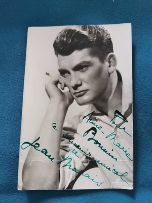 Carte postale photo Harcourt " Jean Marais " Dédicacé - Photo 1/3