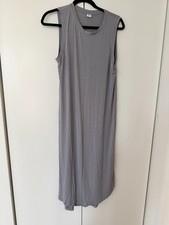 NWOT $95 True & Co.Any Wear Sleeveless T-shirt Modal Midi Dress Small Light Gray