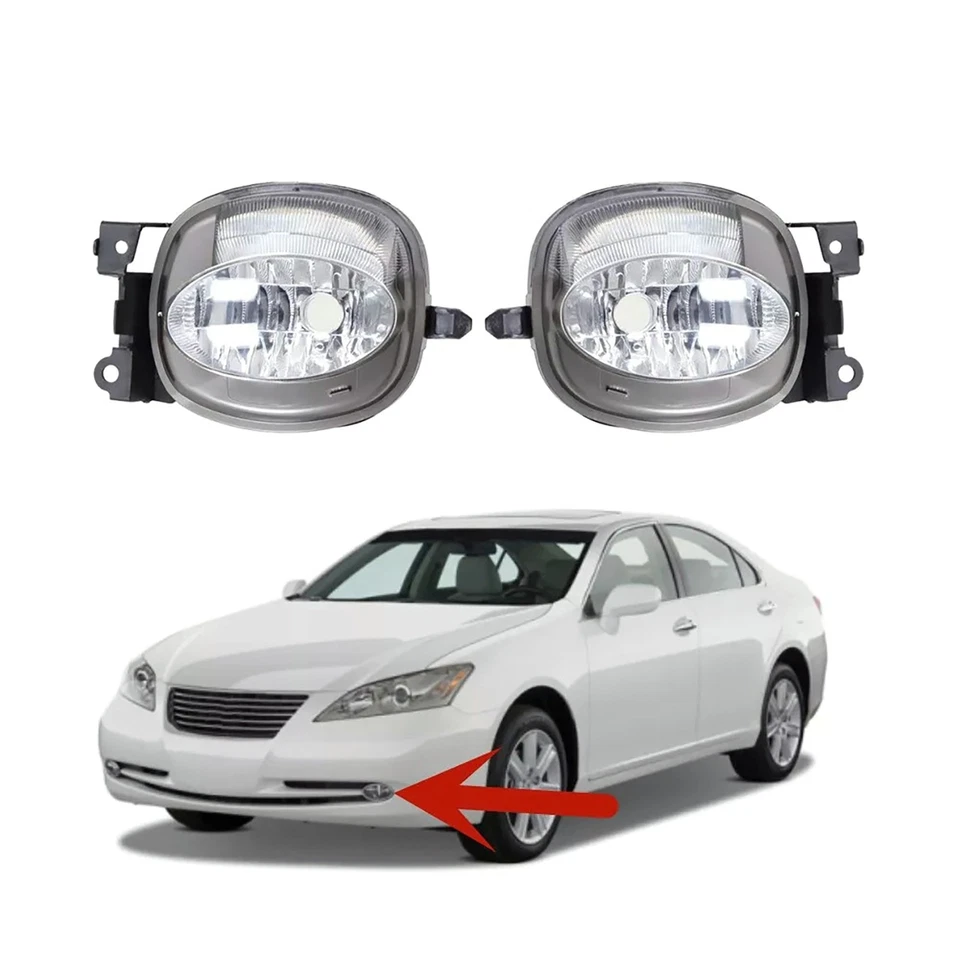 Pair Bumper Chrome Fog Light Fog Lamp Kit For Lexus ES350 2007-2009 Left & Right - Image 2 of 4