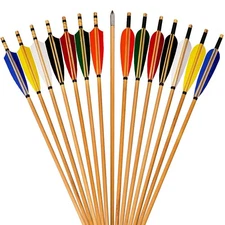 12PCS 33" Wooden Shooting Arrows for Hunting Competition