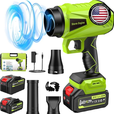 #ad Effortless Patio Cleaning with 1000000 RPM Cordless Leaf Blower Green Design $113.99