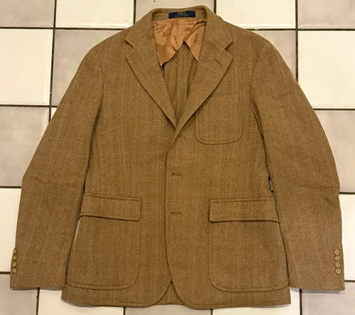 Polo Ralph Lauren Men's 40R Brown/Tan Herringbone Tweed 2-Button Sport Coat - product listing photo