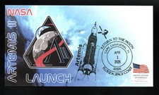 Artemis 2 - Launch - Cape Canaveral - Emblem Cachet - Spacestamps1 Artemis 2 - Launch - Cape Canaveral - Emblem Cachet - Spacestamps1