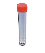 400pc New 10mL Flat bottom plastic white transparent test tube w/ red screw cap