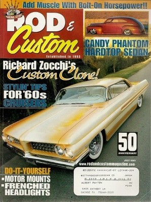 ROD & CUSTOM 2003 JULY - EASY MOTOR MOUNTS, HAGAN HEADLIGHT FRENCHING KIT