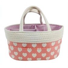 Pink Diaper Caddy Organizer for Baby Girl-Large Portable Diaper Caddy Basket ...