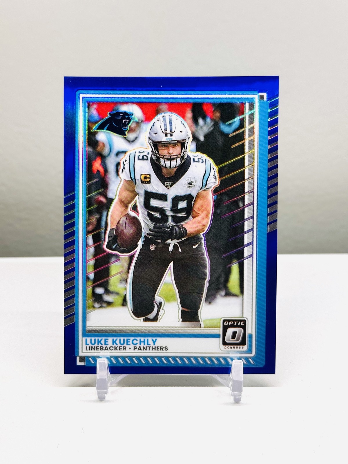 Luke Kuechly /249 2025 Panini Donruss Optic -#84 Blue Prizm