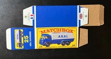 Matchbox #25 Aral Tanker ‘64-‘69 Type E Repro Box