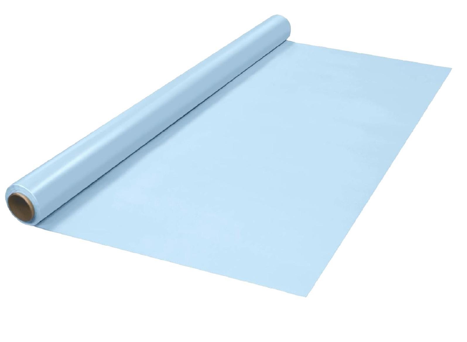 Solid Light Blue Plastic Tablecloth Roll 100ft Party Banquet