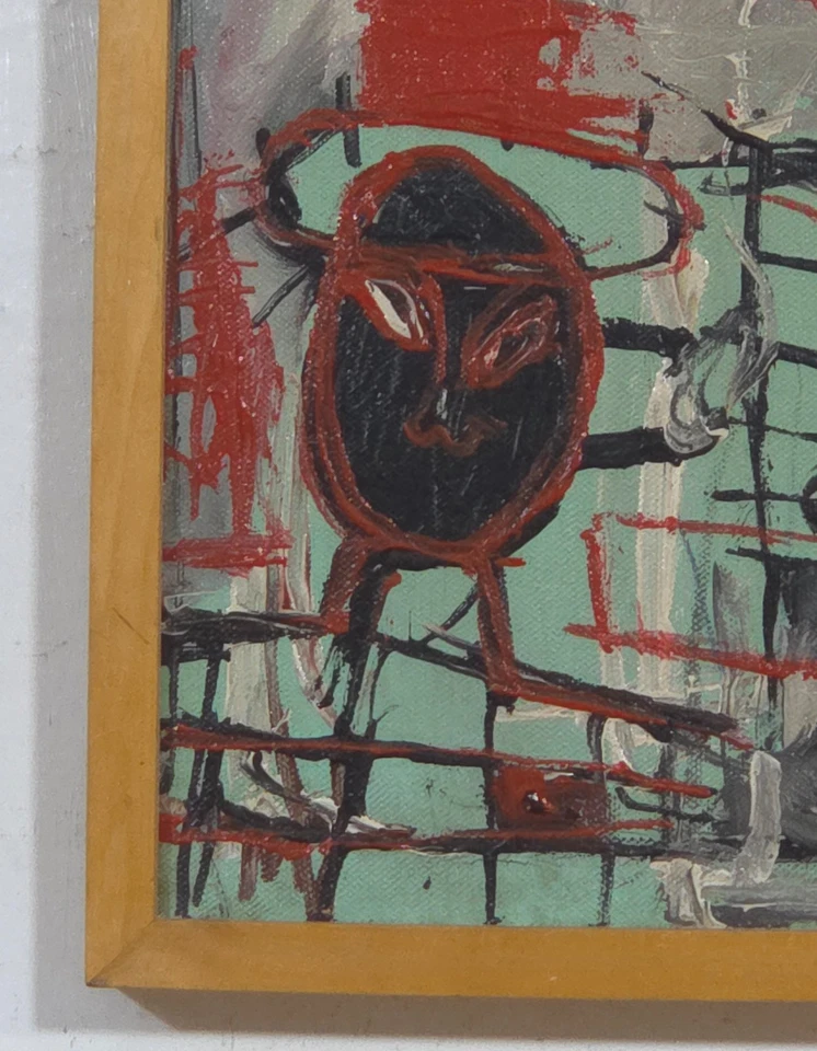 JEAN MICHEL BASQUIAT ACRÍLICO SOBRE LIENZO 1982 CON MARCO EN BUEN ESTADO Foto 4 de 4