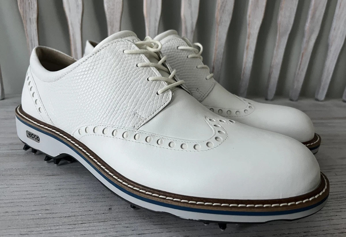 ECCO SZ US 11 - 11.5 EU 45 Golf Classic Hybrid Men\'s White Leather Golf Shoe Men main image 4