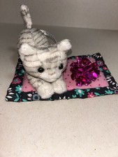 American Girl Cat Plush Pet Boutique Gray Tabby Kitten 5” 2019 With Bed And Toy