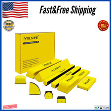 7Pcs Hand Sanding Block Set, Rectangle Handheld Sanding Pad, Hook and Loop Inter