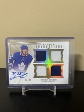 2019-20 UD The Cup Rasmus Sandin #F-RS Rookie Foundations Quad Jersey Auto /15