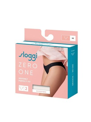 XS (8) Sloggi ZERO One Tanga C2P Two Pack Knickers Stretch Lined Brief Lingerie
