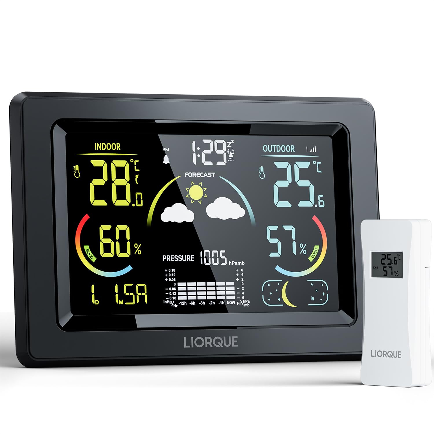Stazione Meteo Casa Esterno Interno Display LCD Colori VA Wireless