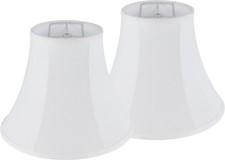 White - Ivory Bell Lamp Shades Set of 2 Medium Lamp Shade 6.7 Top x 13 Bott...
