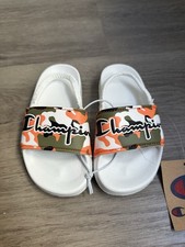  NWT Champion Toddler Kid  s IPO White/Camo Slides Size 9