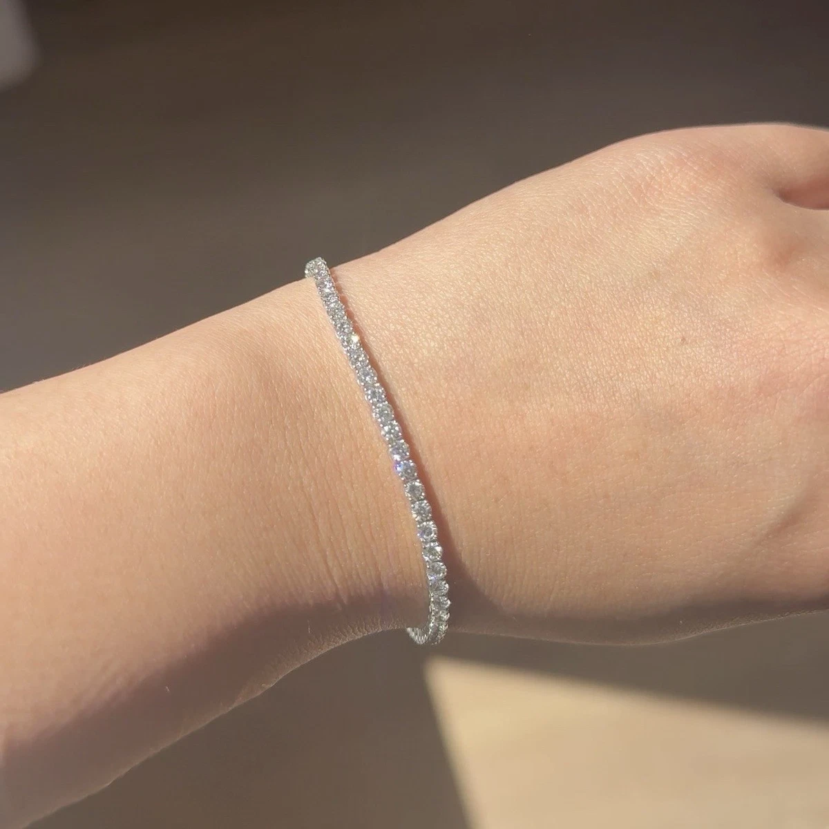 10K White Gold 4.27ct IGI Lab Diamond Tennis Bracelet