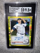 2020 Bowman Chrome 1st Tarik Skubal CPA-TS True Yellow Refractor Auto 38/75 RARE