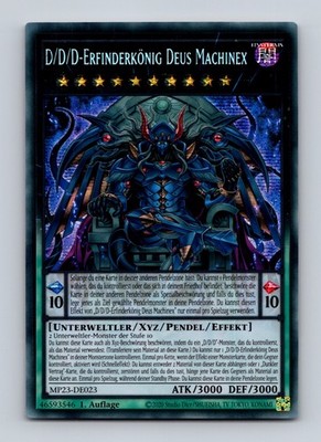 TCG Yu GI OH Karte  D/D/D-Erfinderkönig Deus Machinex MP23-De023 Secret Rare