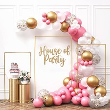 Premium Gold Wedding Arch Stand 3Pcs Geometric Floral Frame for Wedding Party