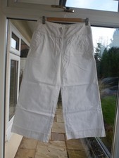 Tommy Hilfiger  Wide Leg Crop White Broderie Trousers Size US 2 UK 4