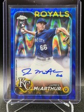 James McArthur 2024 Topps Chrome Blue RayWave Auto #55/150 (RC) - Royals