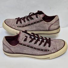 Converse Uk 6 Lace Up Low Top Purple Lilac suede Studs 