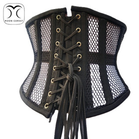 Underbust Mesh Corset Steel Boned Waist Trainer Womens Corset Heavy Duty