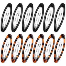 12Pcs Oval Snap Hair Clip Classic Tortoise Metal Barrette Water Drop Shape No...