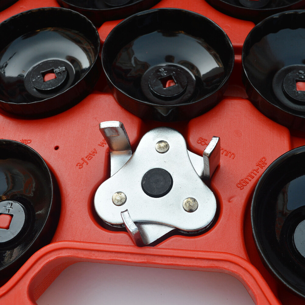 3er Set Ölfilterkappen 27/32/36mm - Chrom Vanadium Stahl Für Ölwechsel