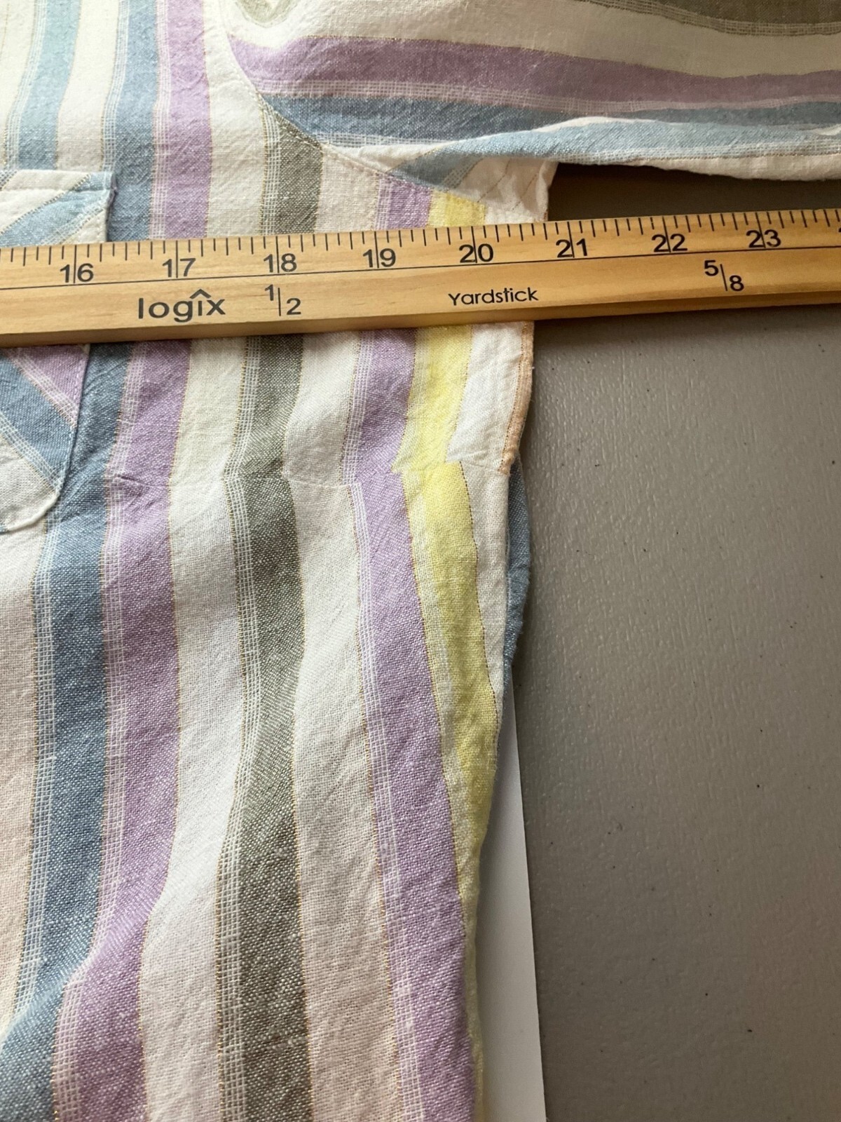 FDJ French Dressing Jeans Medium Striped Linen Blend Shirt Top Multicolor Pastel