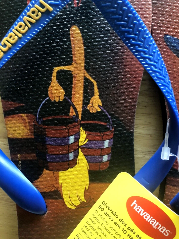 Chanclas raras de colección Disney Fantasia Sorcerer 90th Mickey Havaianas 11/12M Foto 4 de 4