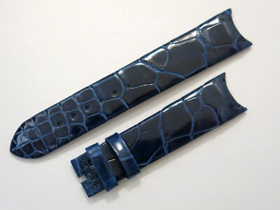 Van Cleef & Arpels Shiny Blue Alligator Strap 17.9mm For Timeless XL OEM New !