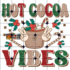 Sublimation Print Christmas Hot Cocoa Ready to Press Heat Transfer