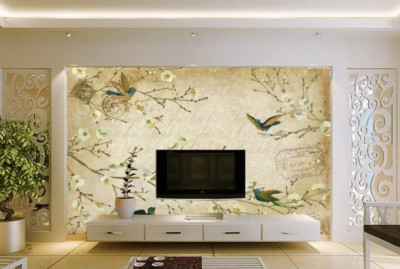 3D Flower Branch K12835 Wallpaper Mural Self-adhesive Removable Sticker Kay