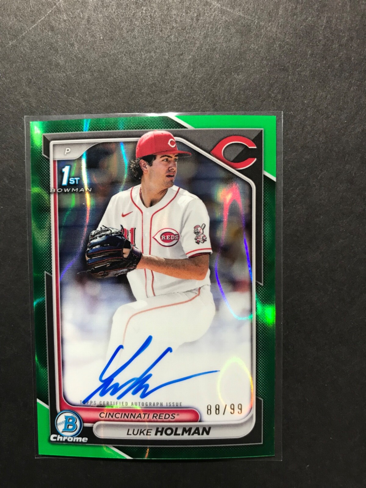 2024 Bowman Draft - Chrome Prospect Auto Luke Holman #CPA-LH Green Lava /99