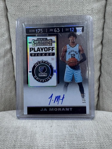 2019-20 Ja Morant On Card Auto Panini Contenders Optic Rookie Ticket 