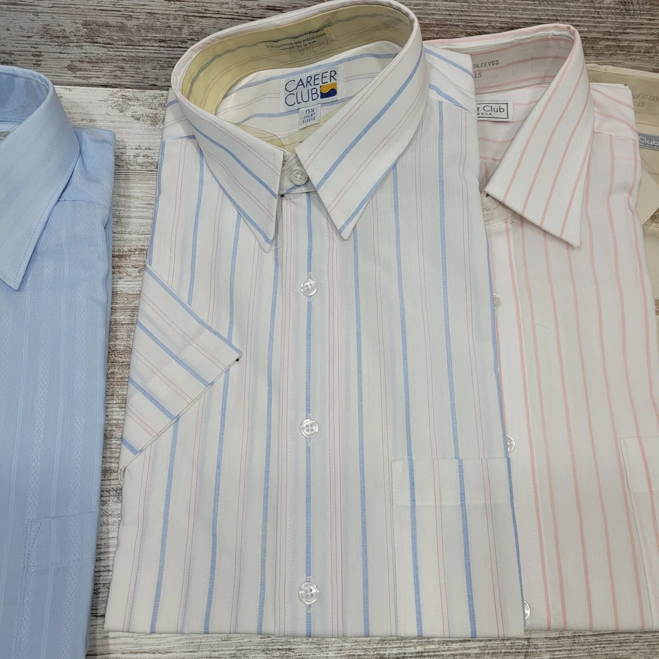 Новый из старых запасов карьера клуб пуговицы платье рубашки диско Leisure мужской США лот (4) винтажный  - Изображение 4 из 4